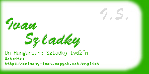 ivan szladky business card